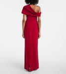 Платье из крепа с драпировкой и открытыми плечами Carolina Herrera, Currant - фото 3