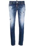 Dsquared2 distressed skinny jeans, синий - фото