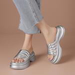 Шлепанцы женские Boerdiqi, серебряный - фото 12