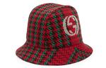 Бейсболка houndstooth wool fedora with interlocking g 'red' Gucci, красный - фото 2