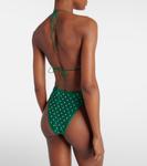 Бикини, украшенное драгоценными камнями Oséree, зеленый - фото 3