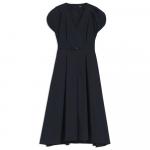 Платье с поясом на пряжке BOSS, темно-синий - фото