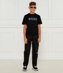 Футболка детская Boss Kidswear хлопковая с логотипом, черный - фото 2