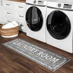 Ковер nuLOOM, 51 x 150 см, Rug Graphic Machine Washable Laundry Mat, Dark Grey - фото