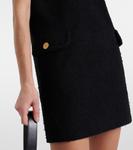 Платье-трапеция из хлопкового твида Versace, черный - фото 5