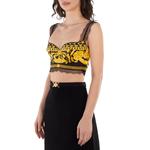 Versace Barocco Printed Bralette Top, черный - фото 2