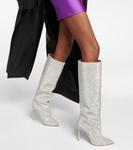 Сапоги до колена, украшенные падубом Paris Texas, Silver Diamond - фото 4