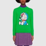 Свитер x doraemon wool crewneck sweater 'green' Gucci, зеленый - фото 3