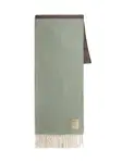 Шерстяной шарф с бахромой Woolrich, зеленый - фото