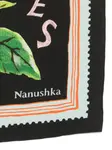 Шелковый платок с принтом Nanushka, черный - фото 2