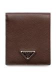 Prada картхолдер с логотипом, коричневый - фото