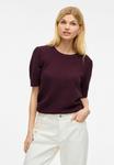 Футболка VILA Basic T-shirt, Fig/Bordeaux - фото
