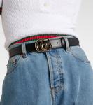 Кожаный ремень GG Marmont Gucci, черный - фото 4