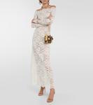 Кружевное платье макси с открытыми плечами Rabanne, белый - фото 2