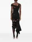 Платье с вырезом на одно плечо Mugler, черный - фото 4