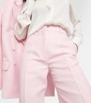 Широкие брюки из шерсти и шелка Valentino, розовый - фото 4