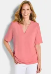 Aus weicher basic tshirt Goldner, Coral - фото