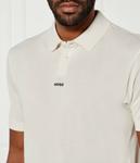 Поло мужское Hugo с логотипом бренда, экрю - фото 4