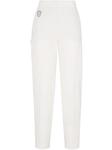 Строгие брюки с нашивкой-логотипом Brunello Cucinelli, белый - фото