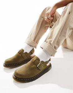 Мюли Jorge II из замши цвета хаки Dr Martens