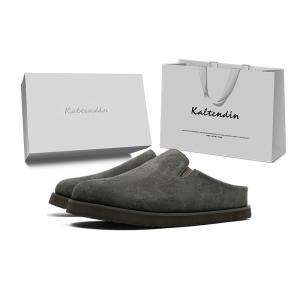 Kaltendin Устойчивые к истиранию нескользящие закрытые тапочки унисекс - тёмный кофе [Коробка], цвет Dark Coffee[Box]