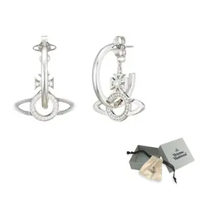 Vivienne Westwood Серебряные латунные серьги унисекс Silver