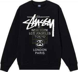 Толстовка Stussy x Dover Street Market World Tour Crew 'Black', черный
