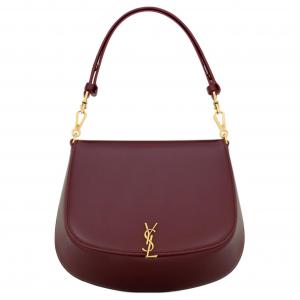 SAINT LAURENT Кожаная женская сумка через плечо цвета каберне