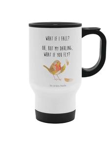 Mr. & Mrs. Panda Термос с перьями малиновки и надписью белого цвета