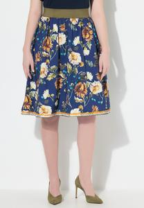 Юбка А-силуэта FLORAL Ulla Popken, темно-синий