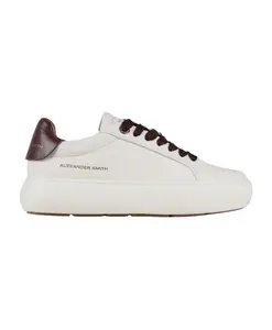 Платье Soho Donna из гладкой белой кожи с бордовыми деталями. Alexander Smith, белый