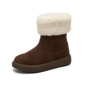 Короткие зимние сапоги для женщин DAPHNE, Coffee (Thickened)