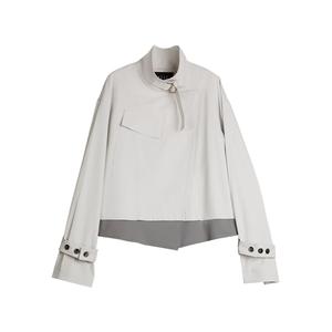 Тренч женский с отложным воротником тонкий Others ELLE, светло-серый