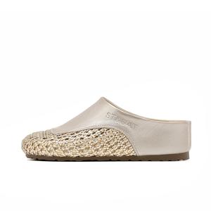 Женские сандалии с закрытым носком, тихие, с резиновой подошвой и защитой от запаха ST&SAT, Gold