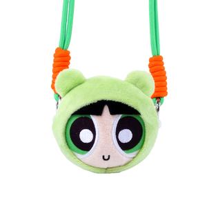 Мягкая кукла с персонажами Powerpuff Girls, съемная, Bubbles, цветочная, плюшевый кулон, высота 13см HUGKIS