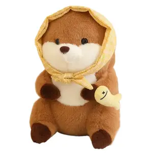 Милая плюшевая игрушка капибара в виде рыбки с капибарой на голове, высота 30см FGHGF, желтый