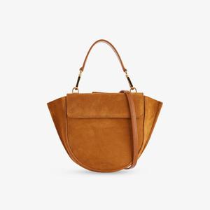 Мини-сумка через плечо Wandler Hortensia замшевая с ручкой, коньяк