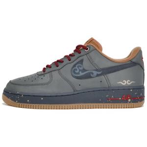 Кастомизированные кроссовки Nike Air Force 1 Skateboard Unisex, красный/хаки/серый