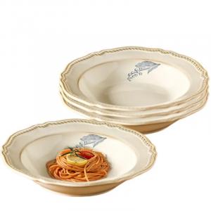 Набор посуды Kawasimaya, кремовый/синий/бежевый, 4 тарелки 21,5 см