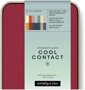 Простыня Schlafgut "Cool Contact", 100% гребённая микрофибра 180-200х200 см, 1 шт., красный