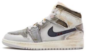 Jordan Эйр 1 мид с амортизацией противоскользящие и износостойкие баскетбольные кроссовки мужские серые белые коричневые, цвет Other