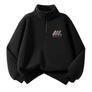 Детский свитшот с полуоткрытым воротником Moderate WARRIOR, черный/h three round-shaped column logo k