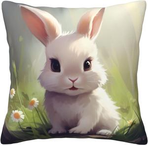 Ogniwo Декоративная подушка Cute Bunny, мягкая квадратная наволочка для дивана и кровати Cute Bunny1