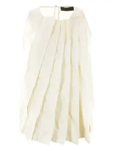 Плиссированный топ с круглым вырезом Maria Calderara, белый