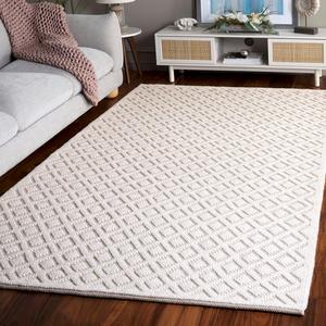 Ковер SAFAVIEH, 122 x 183 см, Vermont Collection, Ivory, ручной работы из шерсти, идеально подходит для помещений с высокой проходимостью: прихожая, гостиная, спальня (VRM304A)