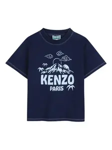 Футболка с короткими рукавами Kenzo Kids, синий