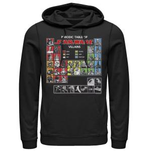 Мужская толстовка с капюшоном «Периодическая таблица злодеев» Star Wars