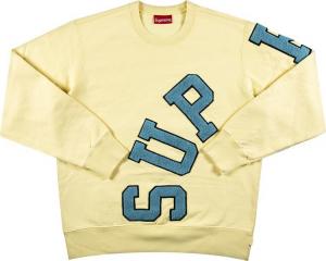 Толстовка Supreme Big Arc Crewneck 'Light Yellow', желтый