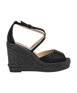 Туфли на танкетке с полосками из страз. Alma En Pena, черный