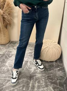 Джинсы Super High Wedge Straight Leg In Dark Mica denim, Dark